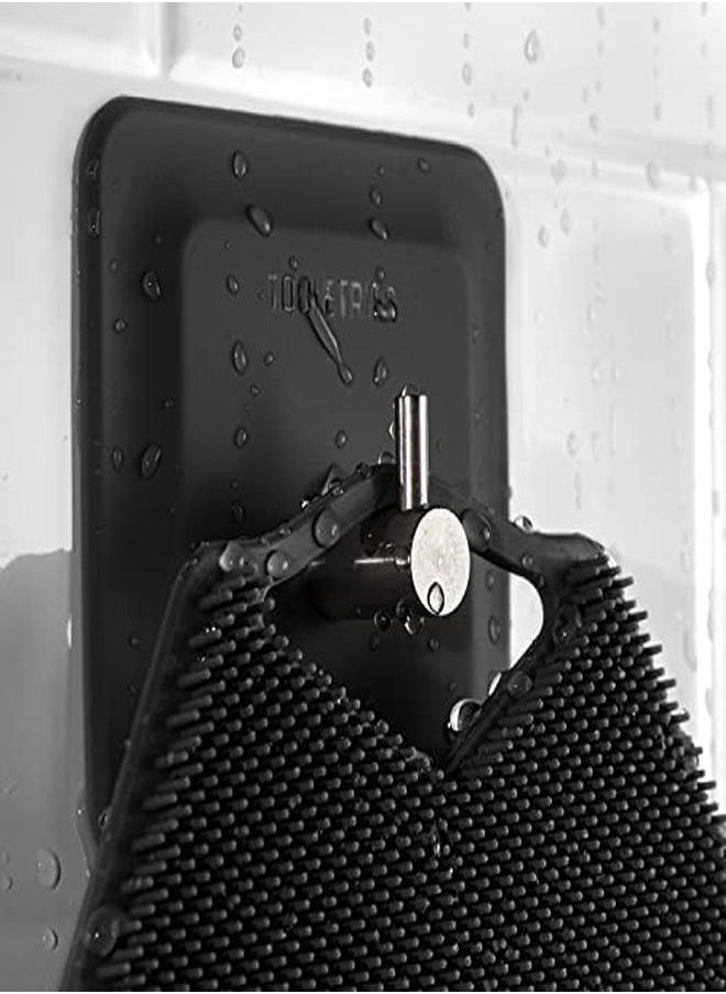 TOOLETRIES - Body Scrubber & Storage Hook - Silicone Toiletry Organizer, Shower & Bathroom Accessory - Features Silicone-Grip Technology, Removable & Reusable - Image 1