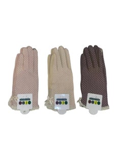 SFMW 3 Pairs of Driving Gloves for Women that Protect from the Sun Rays with a Touch Finger for Using a Mobile Phone 