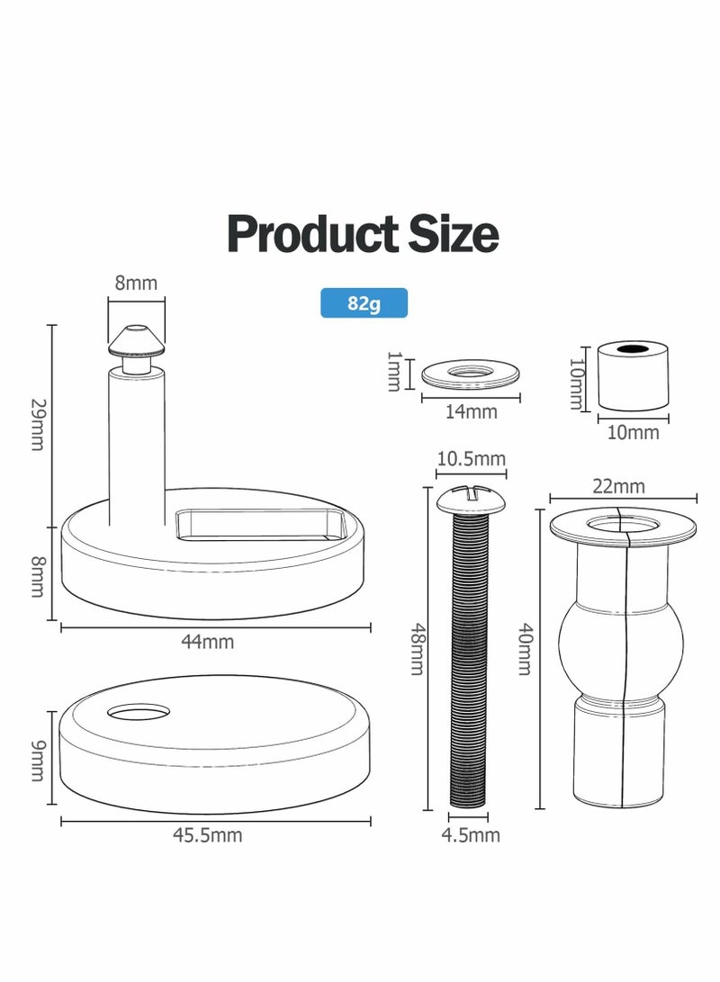 SYOSI Toilet Seat Hinges Top Fixings,2 Pcs Quick Release Toilet Seat Fixings Universal Toilet Seat Hinge Fittings for WC Toilet Blind Holes  - Image 5