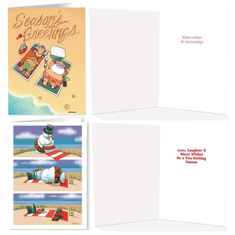 Stonehouse Collection Beach Christmas Card Variety Pack - 18 Cards & Envelopes - 6 Designs, 3 Cards Per Design - Assortment #3 - Image 4