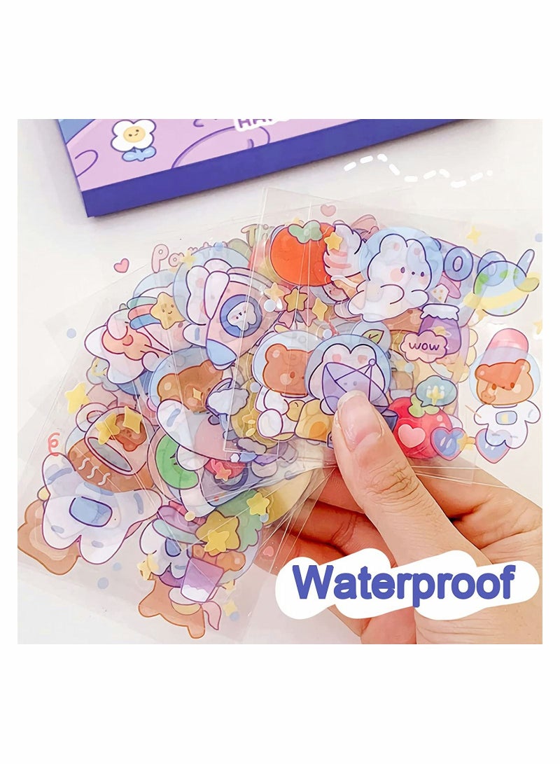 SYOSI Cute Stickers Waterproof Water Bottle Laptop Scrapbook Vinyl Aesthetic Kawaii Clear Stickers Packs for Journaling Gifts for Kids Girls Boys Pack of 100 Sheets - Image 3