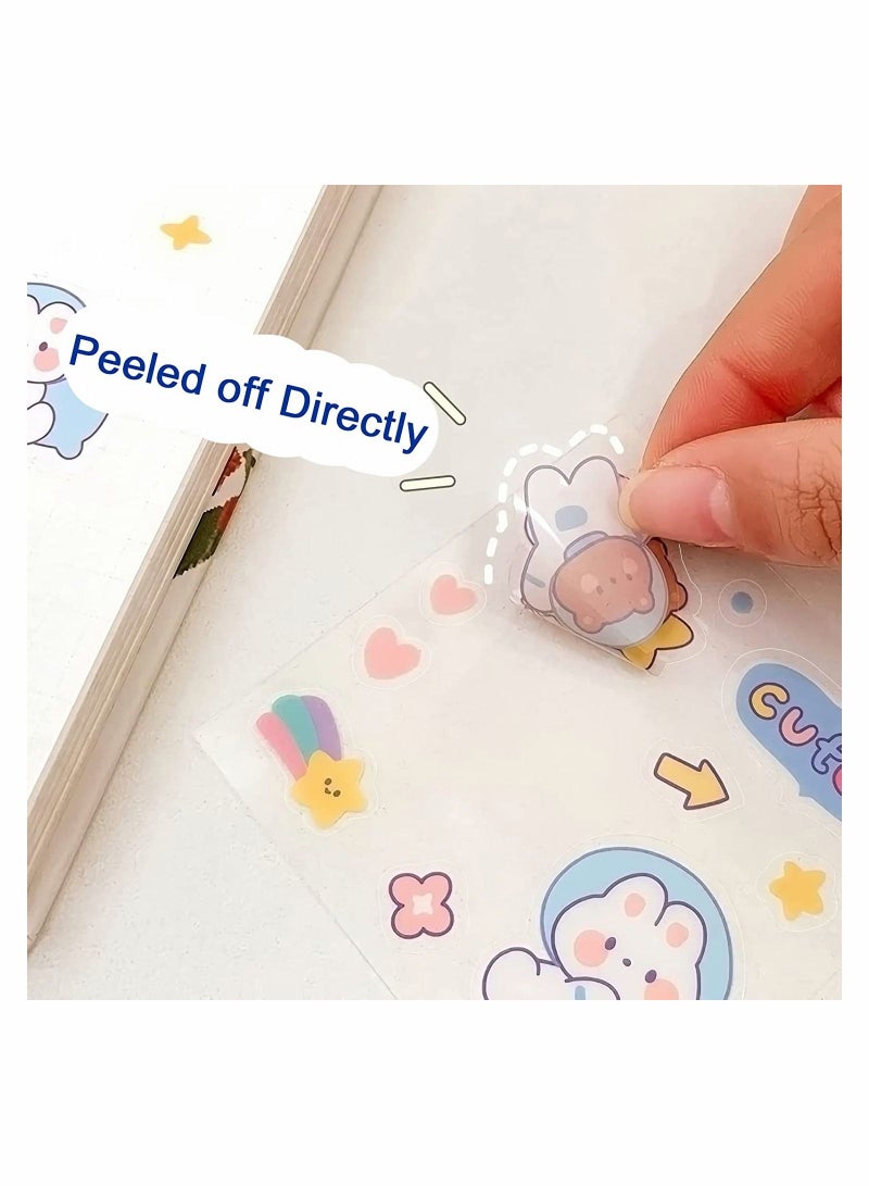 SYOSI Cute Stickers Waterproof Water Bottle Laptop Scrapbook Vinyl Aesthetic Kawaii Clear Stickers Packs for Journaling Gifts for Kids Girls Boys Pack of 100 Sheets - Image 4