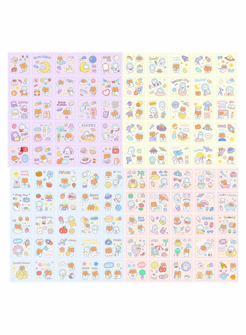 SYOSI Cute Stickers Waterproof Water Bottle Laptop Scrapbook Vinyl Aesthetic Kawaii Clear Stickers Packs for Journaling Gifts for Kids Girls Boys Pack of 100 Sheets - Image 5