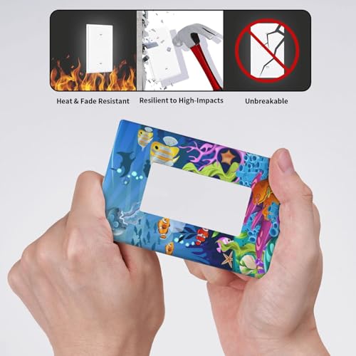 Giinly Fish Tropical Sea Single Gang Rocker Light Switch Cover Plates Decorative Outlet Covers, 1 Gang Rocker Wall Plate - Image 5