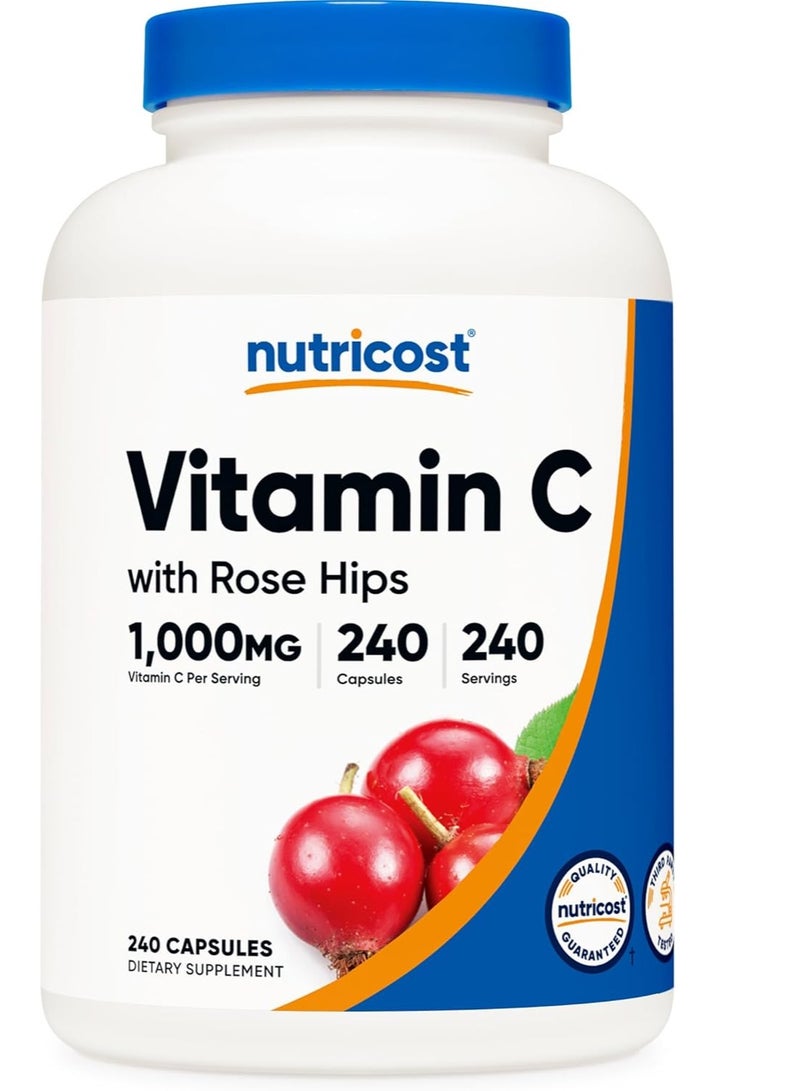 فيتامين سي مع ثمر الورد ٢٤٠ كبسولة تكفي لمدة ٨ أشهر - Image 1