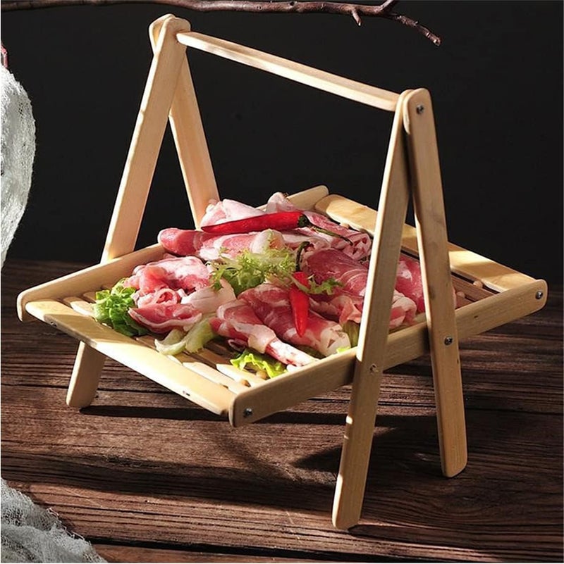 Zzooi Creative Bamboo Frame Sushi Sashimi Serving Hanging Plate  Sushi Sashimi Hanging Bamboo Tray - Image 4