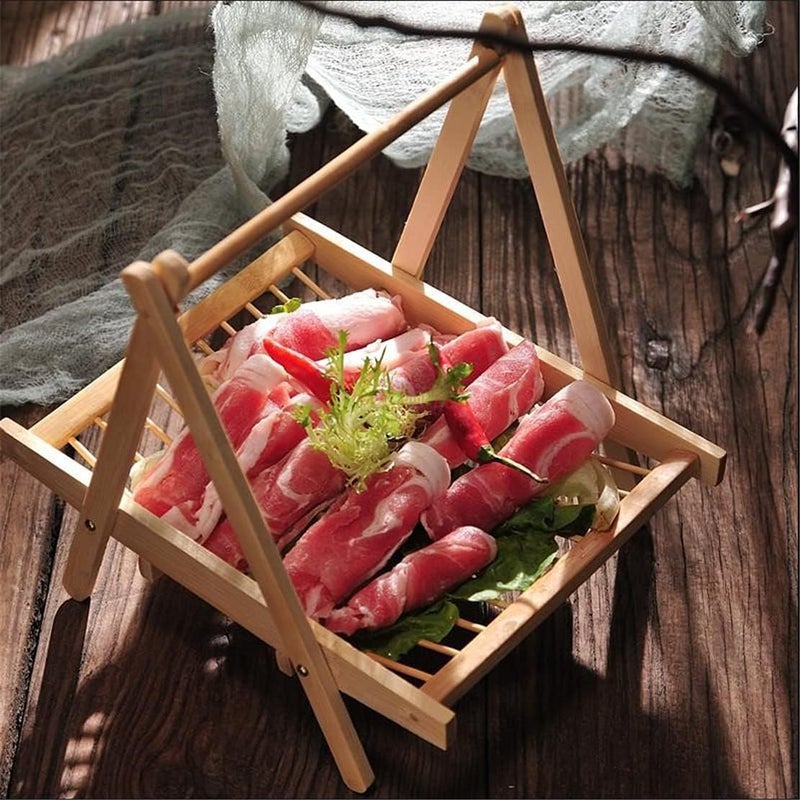 Zzooi Creative Bamboo Frame Sushi Sashimi Serving Hanging Plate  Sushi Sashimi Hanging Bamboo Tray - Image 1