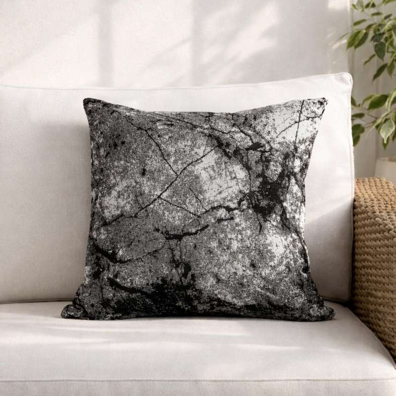 Pan Home Charcoal Toss Pillow with Zipper Closure 240 GSM - 40x40 Cm - Black - 065MIC2000012 - Image 1