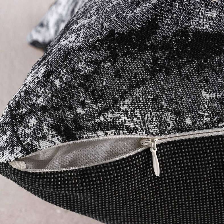 Pan Home Charcoal Toss Pillow with Zipper Closure 240 GSM - 40x40 Cm - Black - 065MIC2000012 - Image 2