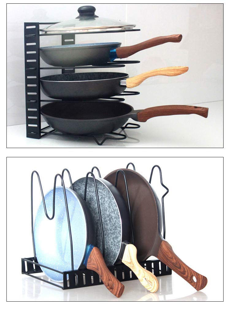 Orrda Adjustable Multipurpose pan and Pot tawa Rack Holder Stand Plate Dish lid Tray Utensils cookware Cupboard Cabinet Storage Shelf Shelves Organizer for Kitchen - Image 4