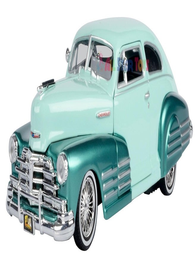 Motormax 1948 Chevrolet Aerosedan Fleetline Lowrider 1:24 Diecast Model Two-Tone Green Get Low Series 79027 by All Star Toys - Image 2