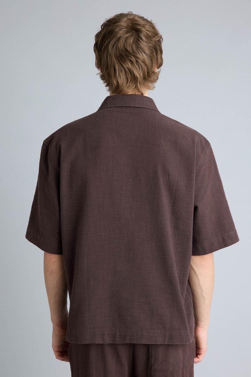 DeFacto Brown Man Boxy Fit 100% Cotton Shirt Casual - Image 4