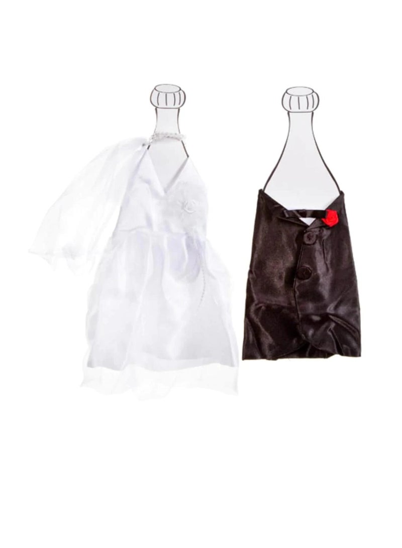 أغطية زجاجات العروس والعريس 2 قطعة - Image 2