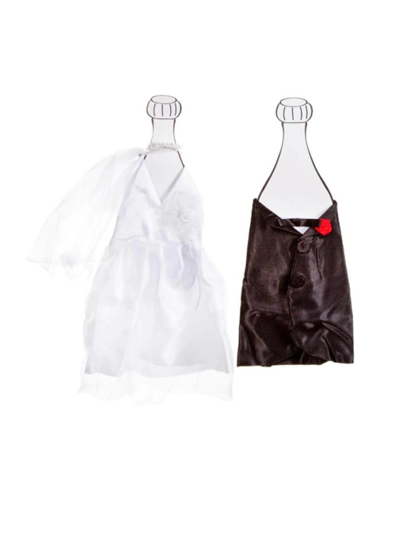 أغطية زجاجات العروس والعريس 2 قطعة - Image 1