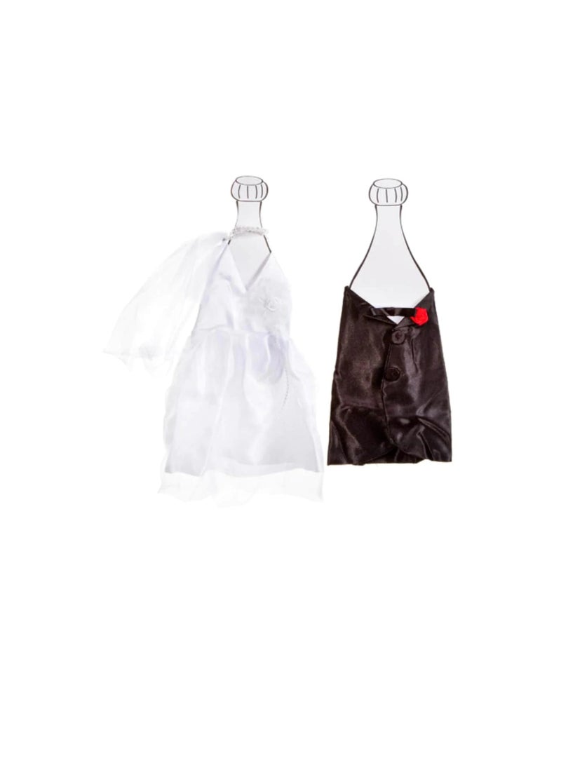 أغطية زجاجات العروس والعريس 2 قطعة - Image 3