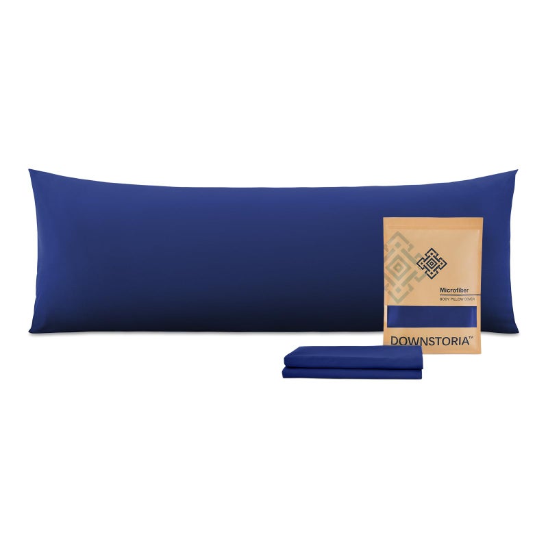 DOWNSTORIA Body Pillow Cover Ultra Soft Microfiber Long Pillowcase Envelope Closure Large Pillow Cases 20x54 inch Navy Blue