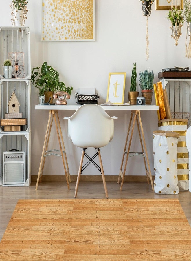 Sorbus Wood Grain Floor Mats Foam Interlocking Mats Each Tile 3/8-Inch Thick Flooring Wood Mat Tiles - Home Office Playroom Basement Trade Show 16 Tiles (16 Sq ft) pine - Image 3
