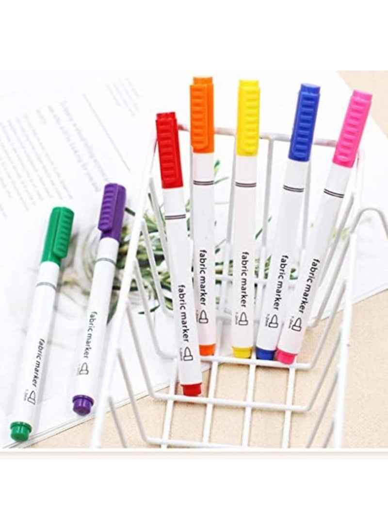 SYOSI أقلام قماش دائمة للملابس، مجموعة من 8 ألوان من علامات الطلاء القماشي للأطفال والبالغين، مثالية لفن القماش DIY، رسم تي شيرت، تخصيص، ومشاريع النسيج (متعددة الألوان) - Image 2