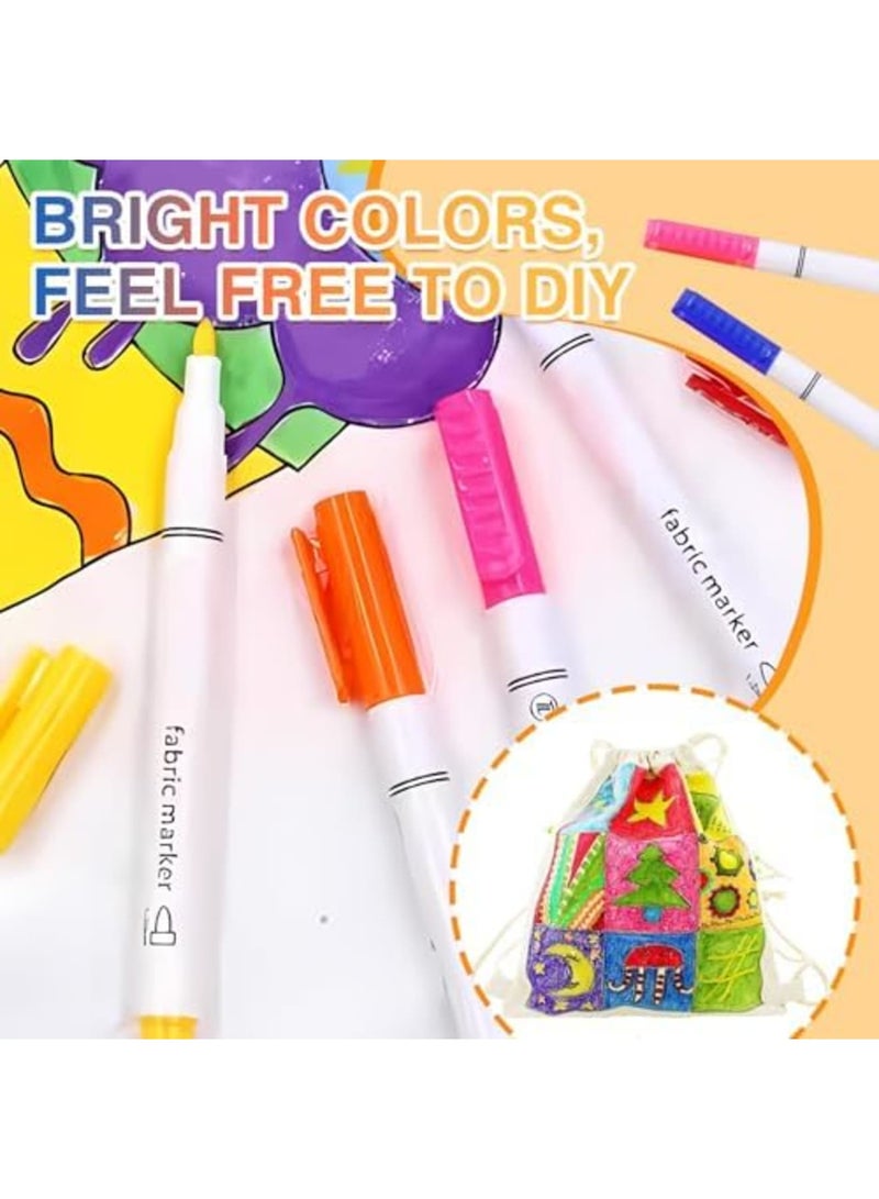 SYOSI أقلام قماش دائمة للملابس، مجموعة من 8 ألوان من علامات الطلاء القماشي للأطفال والبالغين، مثالية لفن القماش DIY، رسم تي شيرت، تخصيص، ومشاريع النسيج (متعددة الألوان) - Image 4