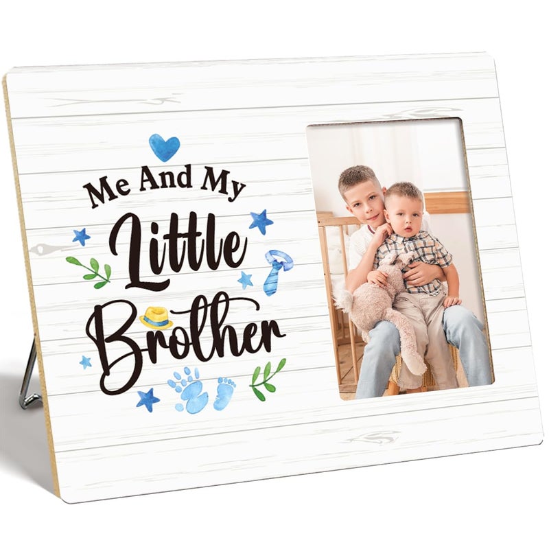 OTINGQD Brother Picture FrameMe and My Little Brother Wooden Photo Frame for Tabletop Wall DisplaySibling GiftsBrother Gifts for Birthday Christmas