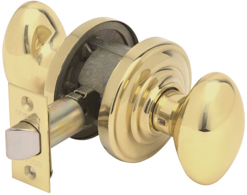 SCHLAGE Lock Company FA10DNB605/F10SIE605AND SCHLAGE Passage Knob, SCHLAGE Rose, Bright Brass - Image 2