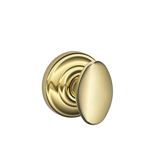 SCHLAGE Lock Company FA10DNB605/F10SIE605AND SCHLAGE Passage Knob, SCHLAGE Rose, Bright Brass - Image 1