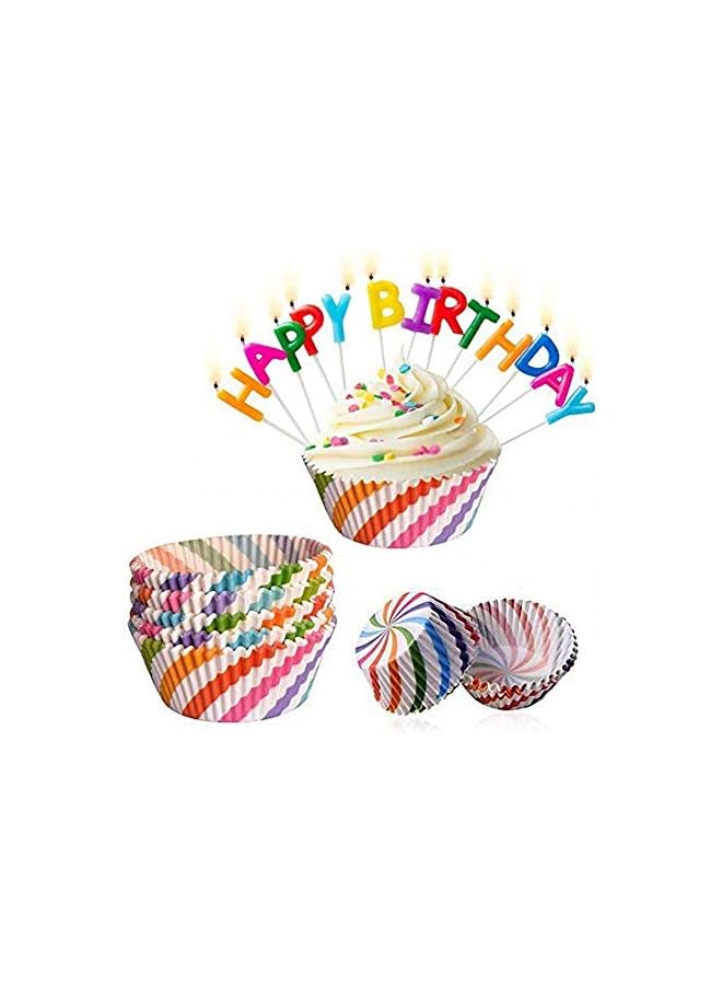S-TOP Colorful Rainbow Paper Cake Cup Baking Muffin Liner 300 Pcs - Image 2