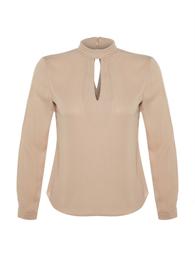 Stone High Collar Woven Blouse TWOAW20BZ0462