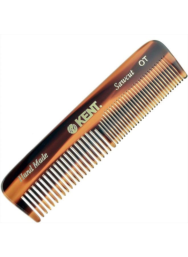 Kent A OT Small Double Tooth Hair Pocket Comb, Fine/Wide Tooth Comb For Hair, Beard and Mustache, Coarse/Fine Hair Grooming Comb for Men, Women and Kids. Saw Cut Hand Polished. Handmade in England - Image 1