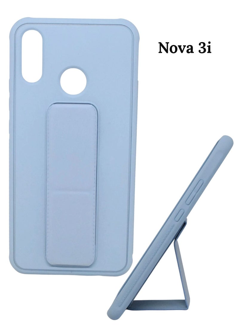 بورتوني - جراب Nova 3i مغطى بالكامل بحامل قبضة الإصبع قابل للتعديل + حامل للهاتف المحمول مقاوم للصدمات ومضاد للخدش جراب واقٍ لهاتف Huawei Nova 3i - Image 1