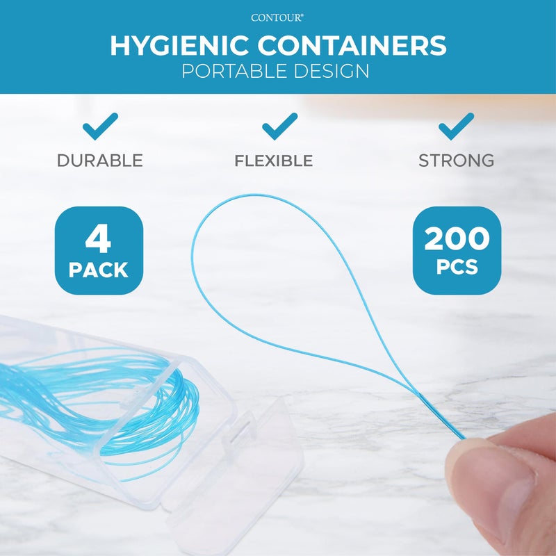 CONTOUR Dental Floss Threaders- 4 Pack - 200 Count Braces Flossers, Designed for Braces, Bridges & Implants, Quick & Easy Flossing Solution - Image 2