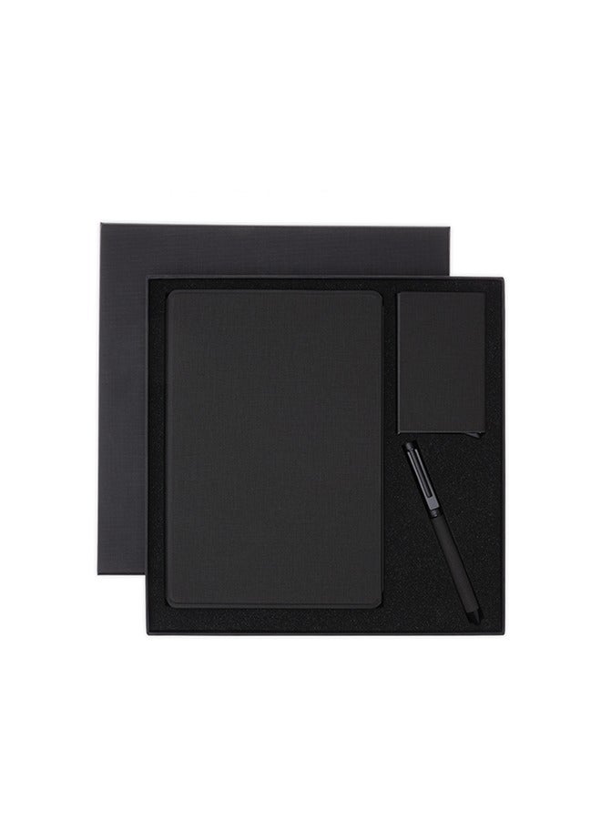 SANTHOME CHANGE ZERO Sustainable Gift Set with Refillable Notebook, Pen & Cardholder - Black - Image 1