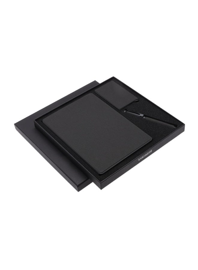 SANTHOME CHANGE ZERO Sustainable Gift Set with Refillable Notebook, Pen & Cardholder - Black - Image 5