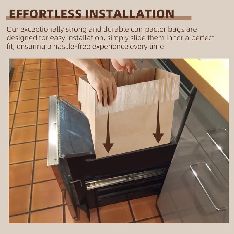 Calvana (20-Pack) Calvana Super Strong Compactor Bags, Heavy-Duty Kitchen Paper Trash Bags with Leak Proof Plastic Liner, Reinforced Bottom, Fits GE Model Compactors with Rectangular Containers - Image 4