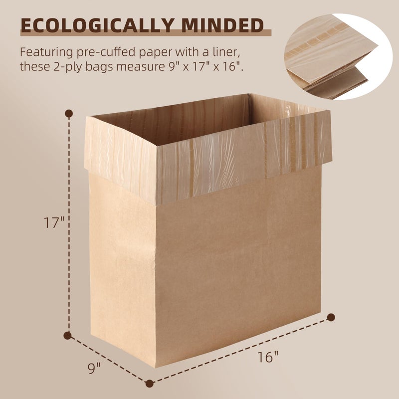 Calvana (20-Pack) Calvana Super Strong Compactor Bags, Heavy-Duty Kitchen Paper Trash Bags with Leak Proof Plastic Liner, Reinforced Bottom, Fits GE Model Compactors with Rectangular Containers - Image 2