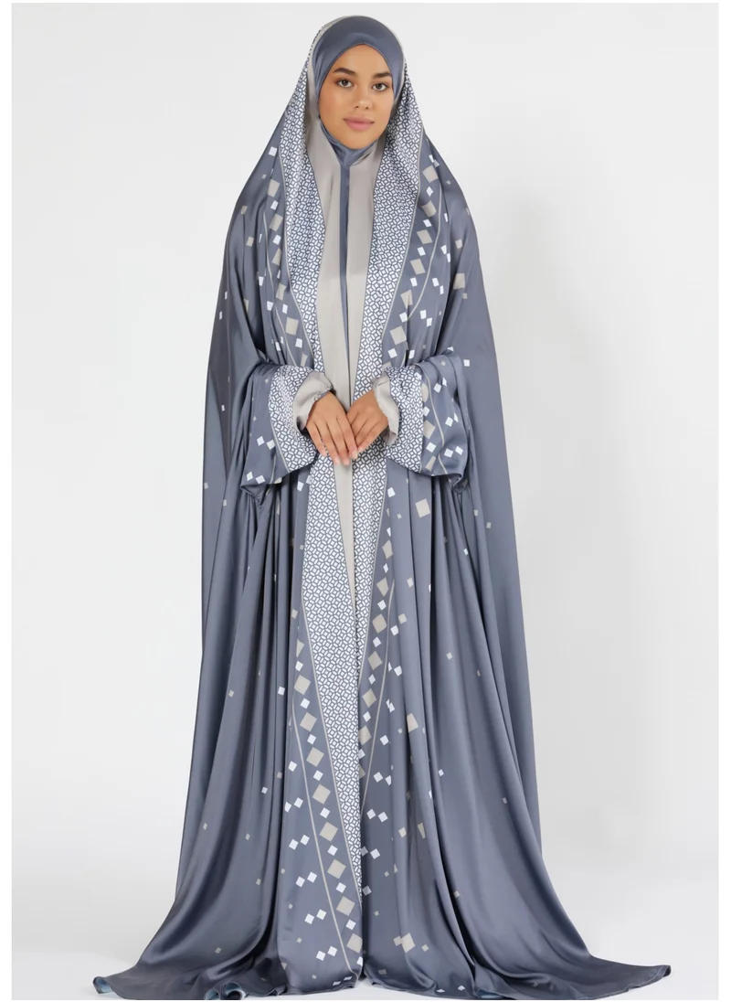 Sabr Sabr 'Abu Dhabi' Prayer Dress Grey - Comfortable and Elegant with Travel Pouch