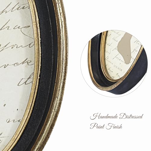 AELS 5x7 Inch Vintage Picture Frame, Elegant Antique Photo Frames with Glass Front, Photo Display, Tabletop Wall Hanging, Gift Ideas, Black Oval with Gold Trim - Image 5