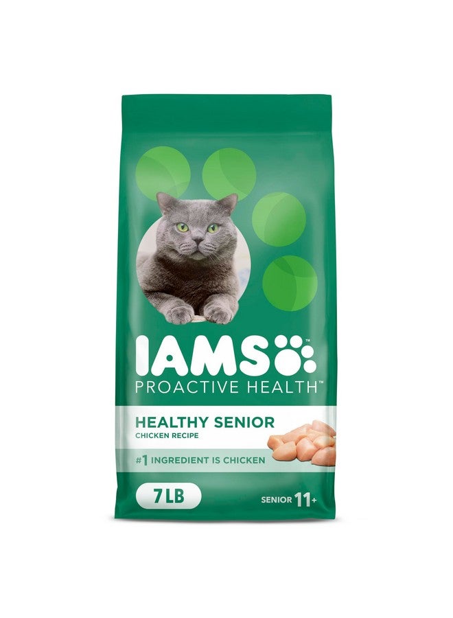 IAMS PROACTIVE HEALTH Healthy Senior Dry Cat Food with Chicken Cat Kibble, 7 lb. Bag - Image 1