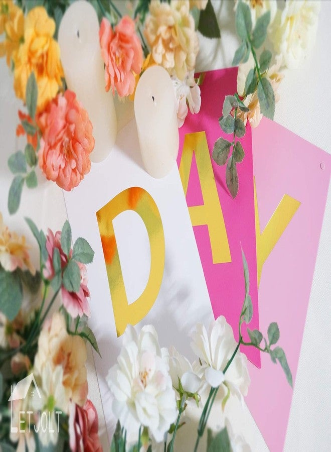 Letjolt Roseo Pink Happy Birthday Banner Signs Golden Sparkle Funny Birthday Party Supplies for Girls Party Decorations Nursery Decorations 13 Pieces - Image 5