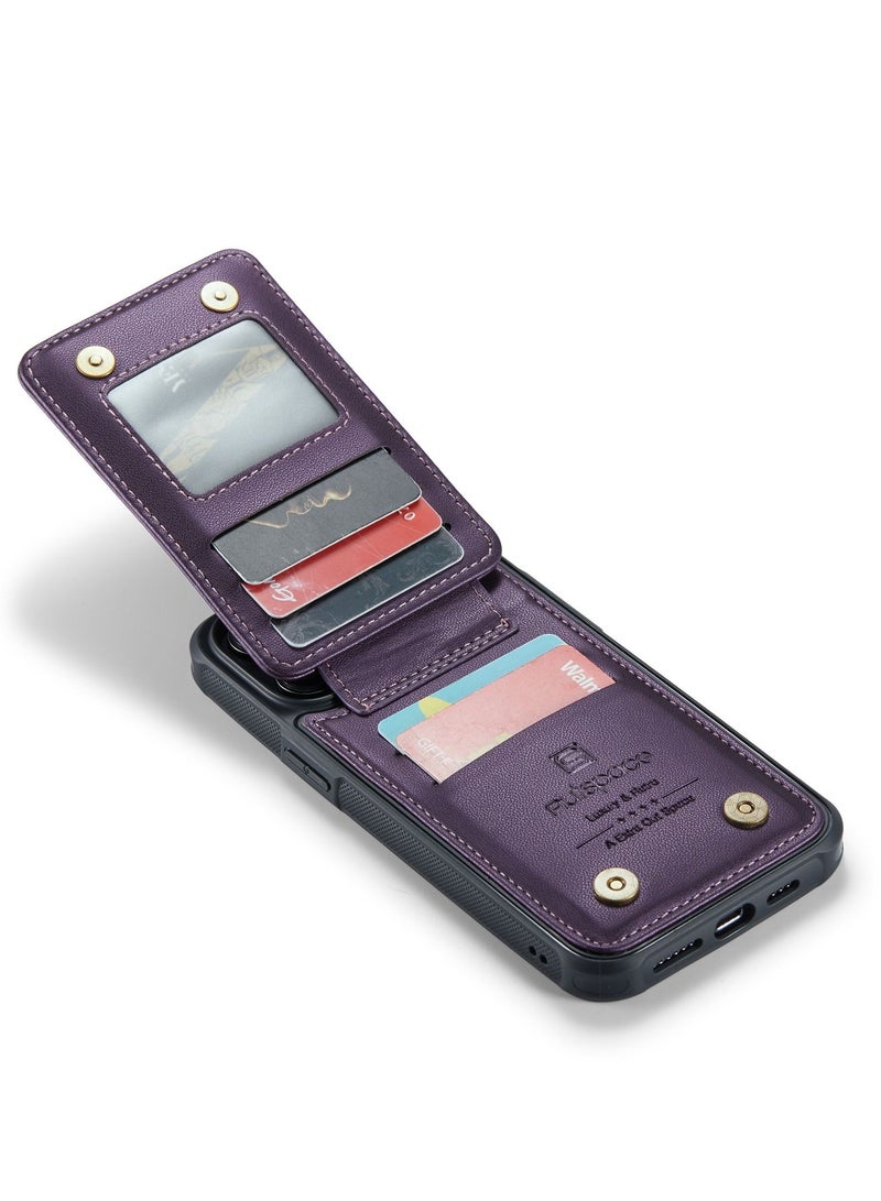 Suteni Back Cover Card Slots Leather Phone Case for iPhone - Image 3