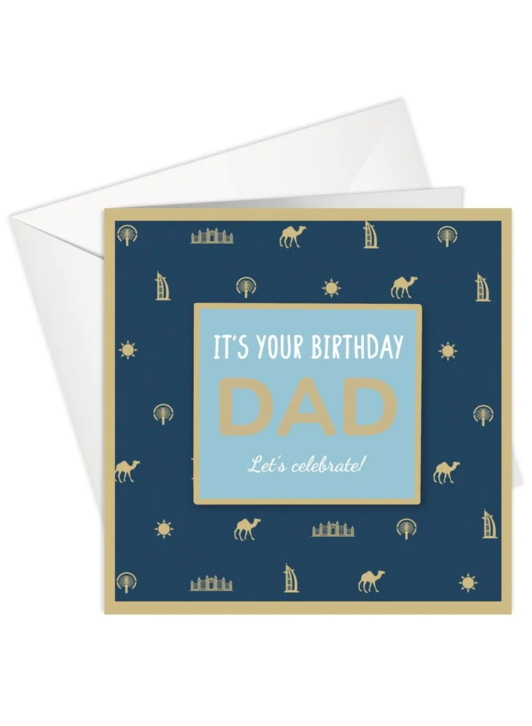 Share the Love Happy Birthday Dad Gold Foil Greeting Card – Elegant Luxury Card with Shiny Foil Design, Perfect Birthday Card for Father & Special Occasions