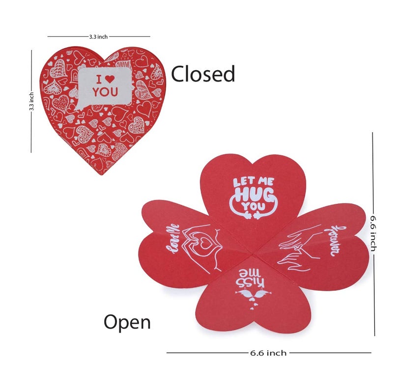 Next Bazaar Valentine Gift Red & Golden Rose, Red Fur Cushion with filler (15 x 15) and Heart shape greeting card - Image 5