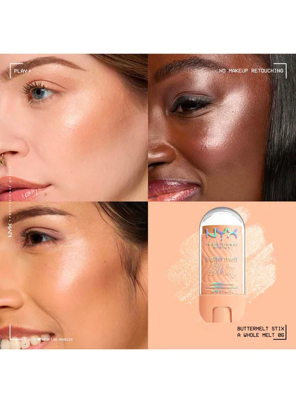 Nyx Professional Makeup  NYX Professional Makeup Buttermelt Stix, Glow Boosting Stix, up to 8 HR wear, A Whole Melt for Women | Best Price UAE