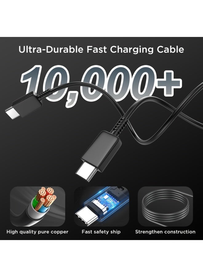 نيكور شحن فائق السرعة بقوة 45 واط لهواتف Samsung Galaxy S26Ultra/S26+/S26/S25/S25+/S25Ultra/S24/S24Ultra/S23/S22/A55/A54/A15/A14، شاحن USB-C فائق السرعة مع كابل شحن N20 USB Type-C بطول 2 متر - Image 5
