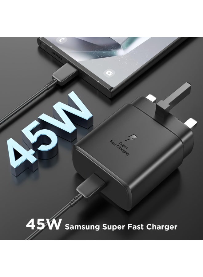 نيكور شحن فائق السرعة بقوة 45 واط لهواتف Samsung Galaxy S26Ultra/S26+/S26/S25/S25+/S25Ultra/S24/S24Ultra/S23/S22/A55/A54/A15/A14، شاحن USB-C فائق السرعة مع كابل شحن N20 USB Type-C بطول 2 متر - Image 4