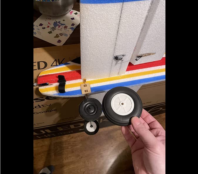 Fielect 3 inch RC Model Airplane Super Light Sponge Tire Tail Wheel Tire and Wheel Sets for RC Car Airplane PU Sponge Tire with Plastic Hub 2 Pcs - Image 5