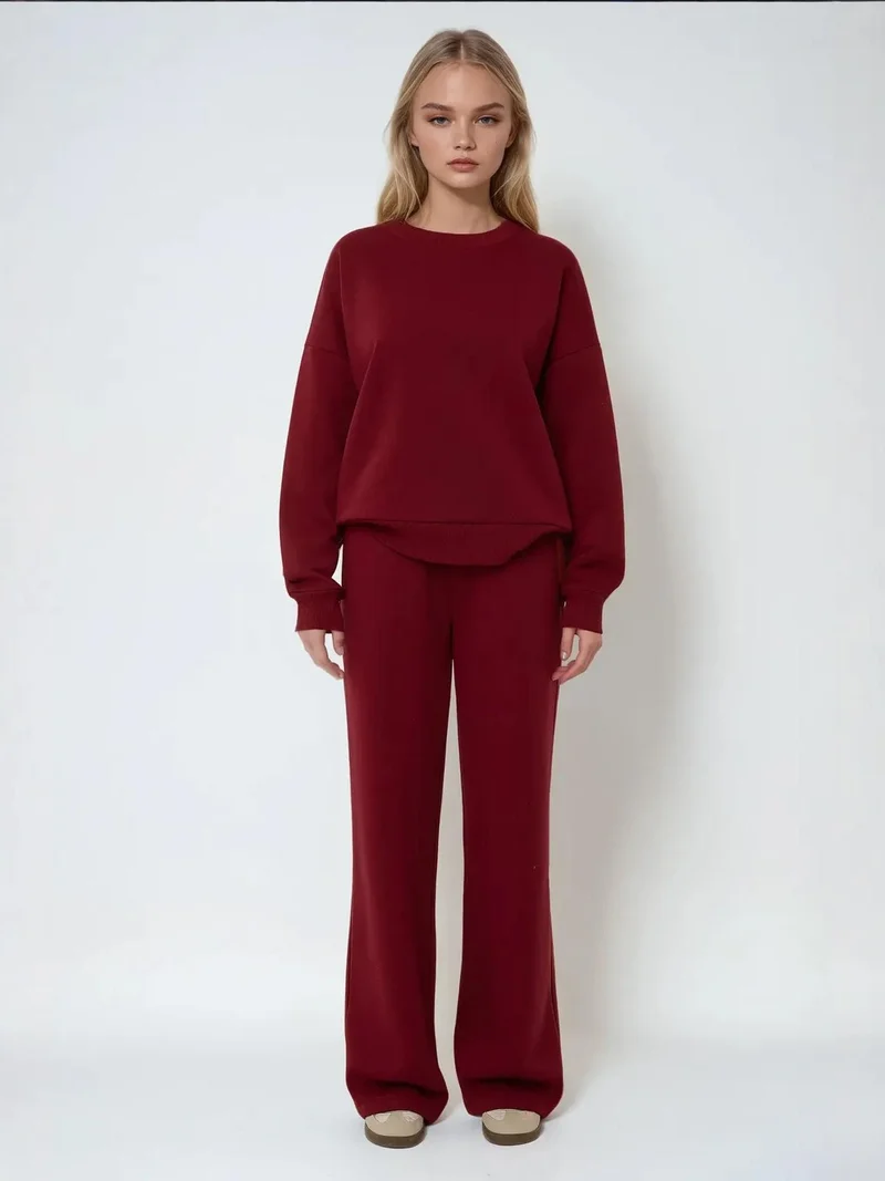 HICCUP Drawstring Waist Wide Leg Joggers