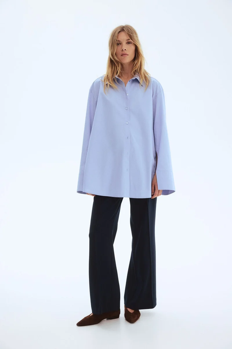 اتش اند ام بنطلون بحافة واسعة مع حزام