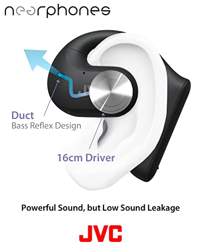 JVC Nearphones Open Ear True Wireless Headphones with 16mm Large Drivers for Powerful Sound, Single Ear use, and Long Battery Life (up to 17 Hours) - HANP35TW (Black) - Image 5