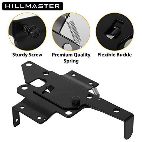 HILLMASTER Heavy Duty Self-Locking Gate Latch for Wooden Fence, Post Mount Automatic Gate Lock Gravity Door Latch Hardware for Secure Pool, Outdoor Garden, Metal Gates Vinyl Fence, Black Finish - Image 3